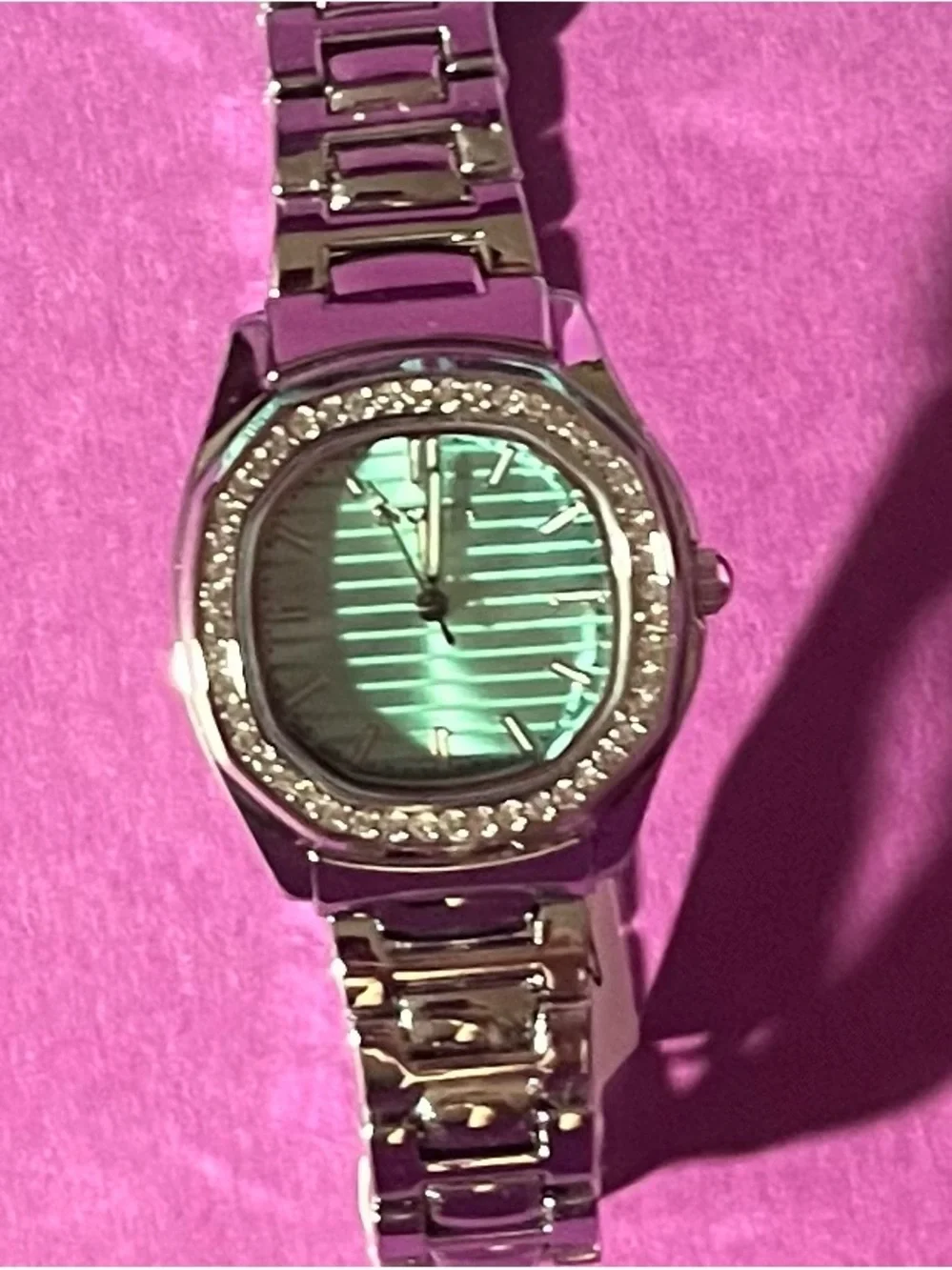 Invicta Silver Bracelet Watch with Teal Dial and Teal Travel Case
